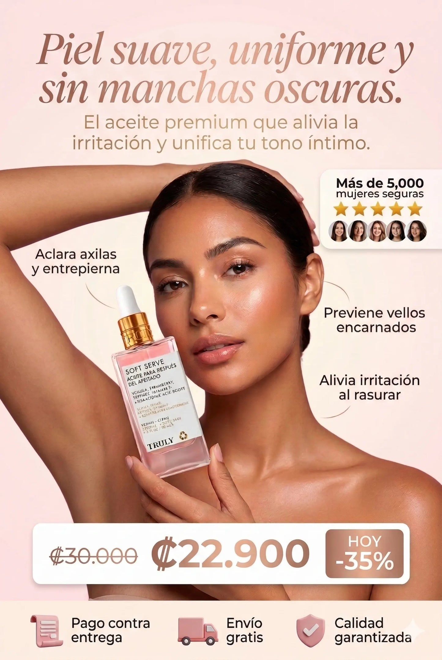 TRULY SOFT SERVE 🌸 - Aceite para después de afeitarse ¡Adiós Irritación, Hola Piel de Durazno! 🍑