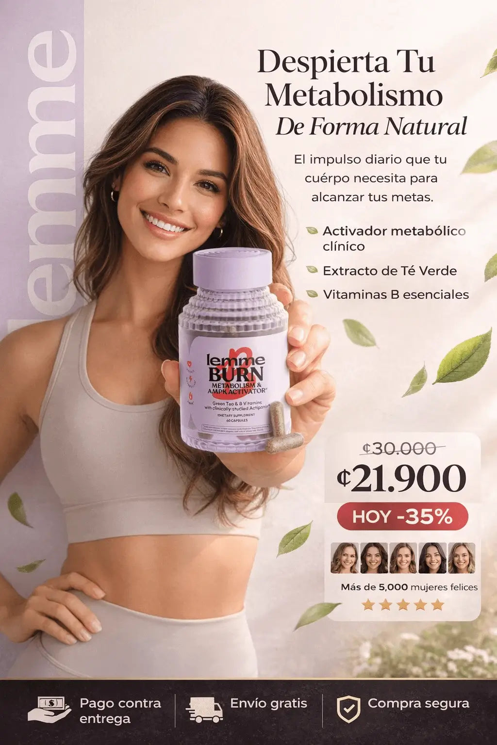 LEMME BURN 🔥 Activa tu metabolismo y transforma tu cuerpo X 60 Capsulas